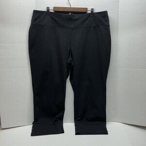 XL PANTS Premium Stretch Crop Pants w/ Trim BLACK NICE! A374111